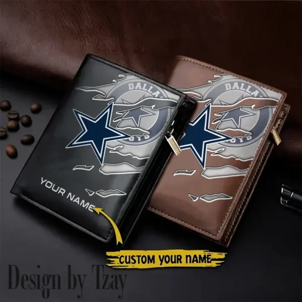 Dallas Cowboys Leather Vertical Men Wallet Gifts For Fans SPTLVW828