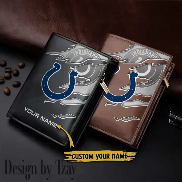 Indianapolis Colts Leather Vertical Men Wallet Gifts For Fans SPTLVW833