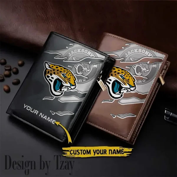 Jacksonville Jaguars Leather Vertical Men Wallet Gifts For Fans SPTLVW834