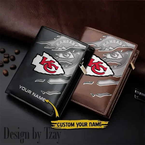Kansas City Chiefs Leather Vertical Men Wallet Gifts For Fans SPTLVW835