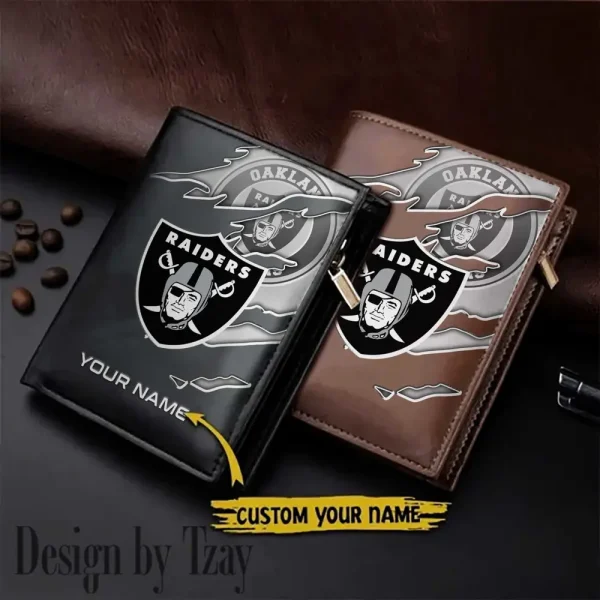 Las Vegas Raiders Leather Vertical Men Wallet Gifts For Fans SPTLVW836
