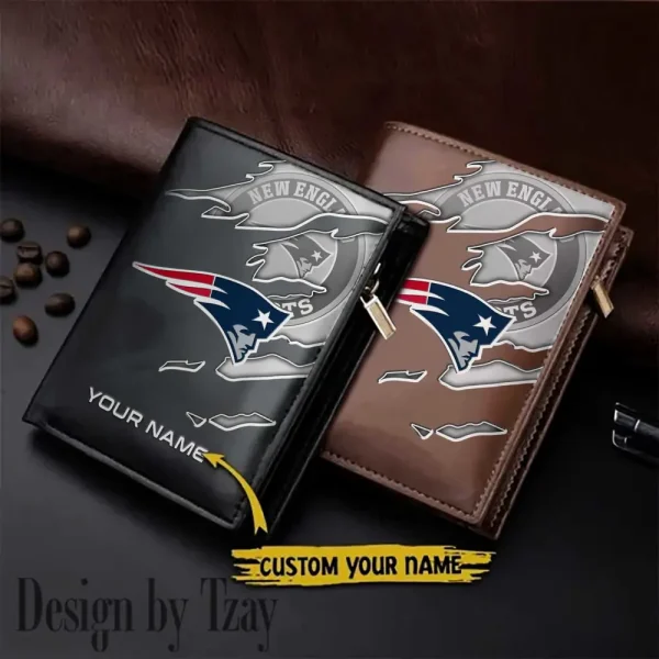 New England Patriots Leather Vertical Men Wallet Gifts For Fans SPTLVW841