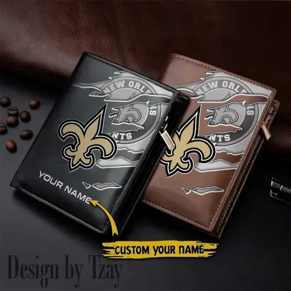 New Orleans Saints Leather Vertical Men Wallet Gifts For Fans SPTLVW842
