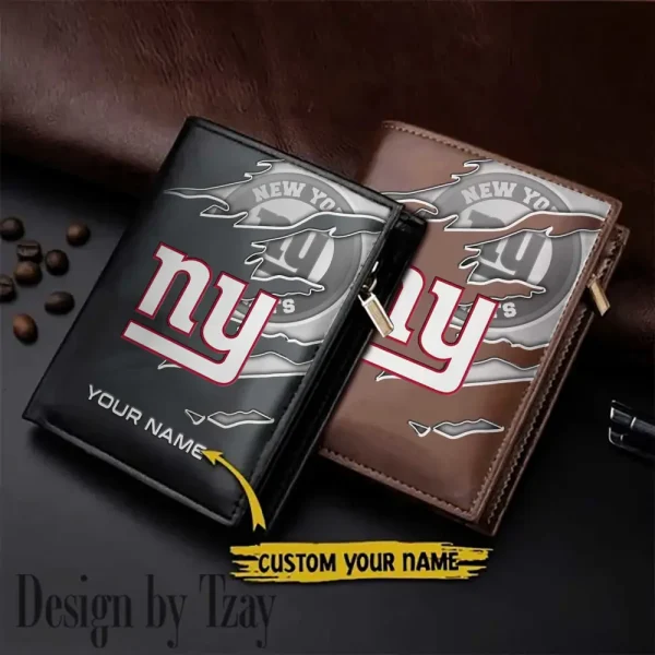 New York Giants Leather Vertical Men Wallet Gifts For Fans SPTLVW843