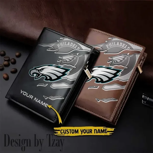 Philadelphia Eagles Leather Vertical Men Wallet Gifts For Fans SPTLVW845