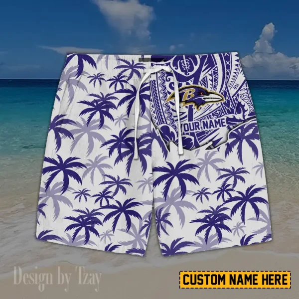 Baltimore Ravens Button Shirt And Short Summer Holiday Gift For Sports Enthusiast AZCBS171 - Image 2