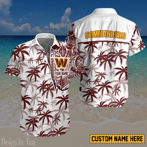 Washington Commanders Button Shirt And Short Summer Holiday Gift For Sports Enthusiast AZCBS172
