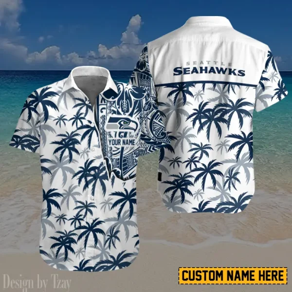 Seattle Seahawks Button Shirt And Short Summer Holiday Gift For Sports Enthusiast AZCBS175