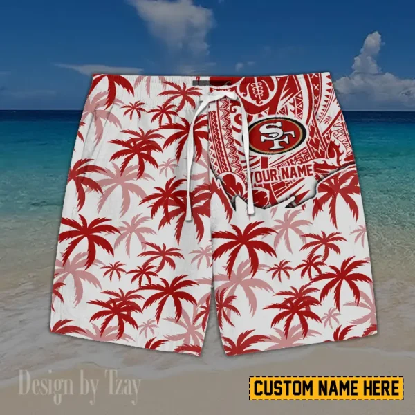 San Francisco 49ers Button Shirt And Short Summer Holiday Gift For Sports Enthusiast AZCBS176 - Image 2