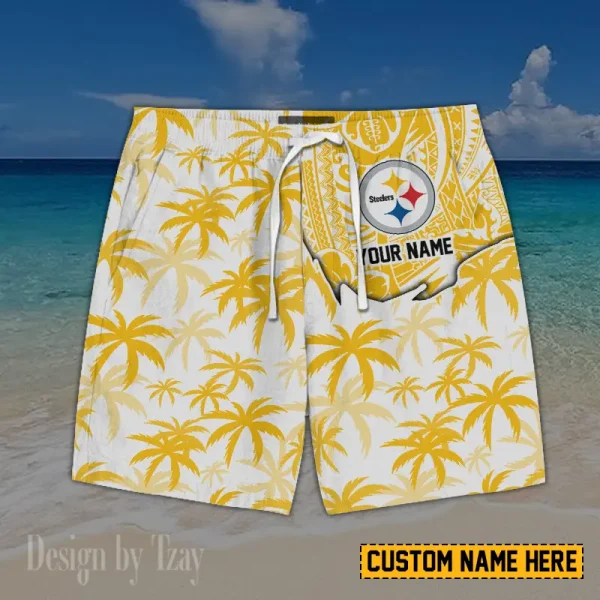Pittsburgh Steelers Button Shirt And Short Summer Holiday Gift For Sports Enthusiast AZCBS177 - Image 2