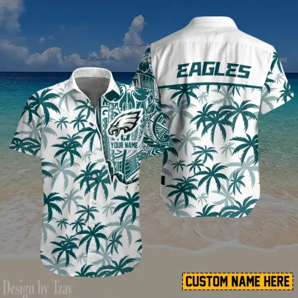 Philadelphia Eagles Button Shirt And Short Summer Holiday Gift For Sports Enthusiast AZCBS178