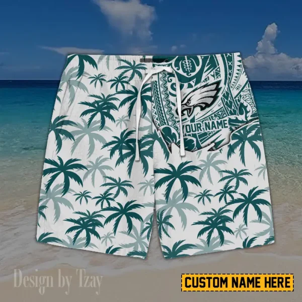 Philadelphia Eagles Button Shirt And Short Summer Holiday Gift For Sports Enthusiast AZCBS178 - Image 2
