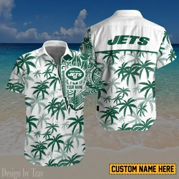 New York Jets Button Shirt And Short Summer Holiday Gift For Sports Enthusiast AZCBS179