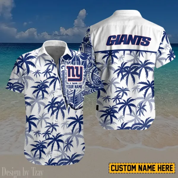 New York Giants Button Shirt And Short Summer Holiday Gift For Sports Enthusiast AZCBS180