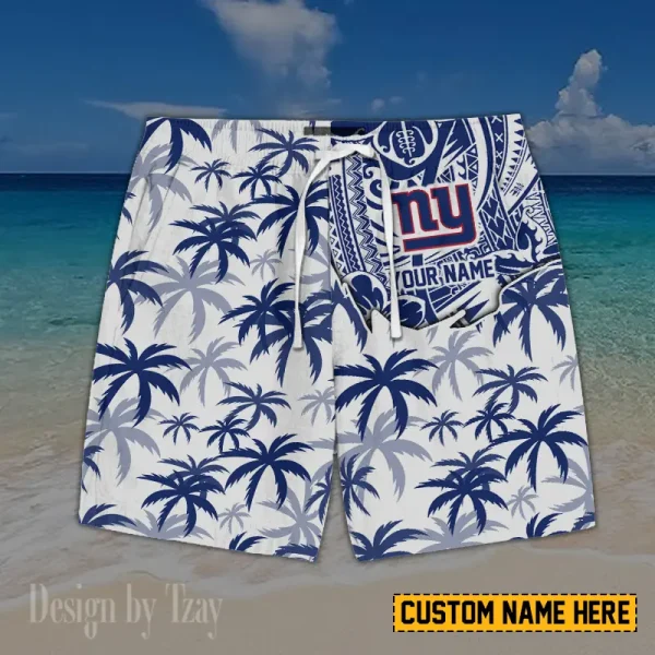 New York Giants Button Shirt And Short Summer Holiday Gift For Sports Enthusiast AZCBS180 - Image 2