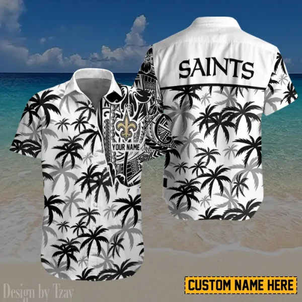 New Orleans Saints Button Shirt And Short Summer Holiday Gift For Sports Enthusiast AZCBS181
