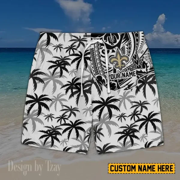 New Orleans Saints Button Shirt And Short Summer Holiday Gift For Sports Enthusiast AZCBS181 - Image 2