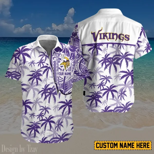 Minnesota Vikings Button Shirt And Short Summer Holiday Gift For Sports Enthusiast AZCBS183