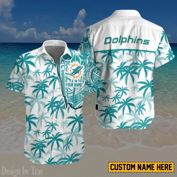 Miami Dolphins Button Shirt And Short Summer Holiday Gift For Sports Enthusiast AZCBS184