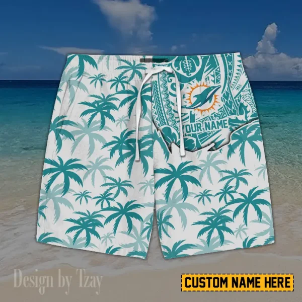 Miami Dolphins Button Shirt And Short Summer Holiday Gift For Sports Enthusiast AZCBS184 - Image 2