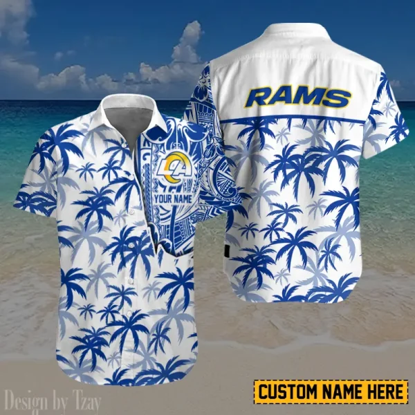 Los Angeles Rams Button Shirt And Short Summer Holiday Gift For Sports Enthusiast AZCBS185