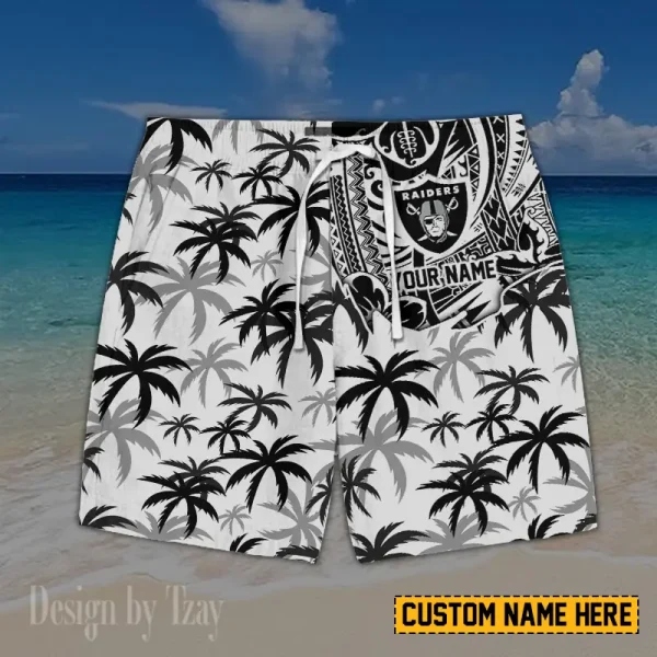 Las Vegas Raiders Button Shirt And Short Summer Holiday Gift For Sports Enthusiast AZCBS187 - Image 2