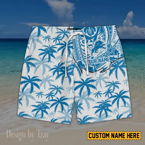 Detroit Lions Button Shirt And Short Summer Holiday Gift For Sports Enthusiast AZCBS193 - Image 2