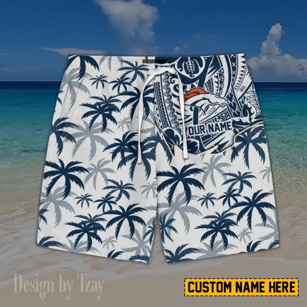 Denver Broncos Button Shirt And Short Summer Holiday Gift For Sports Enthusiast AZCBS194 - Image 2