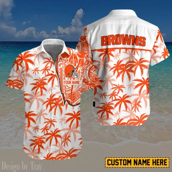 Cleveland Browns Button Shirt And Short Summer Holiday Gift For Sports Enthusiast AZCBS196