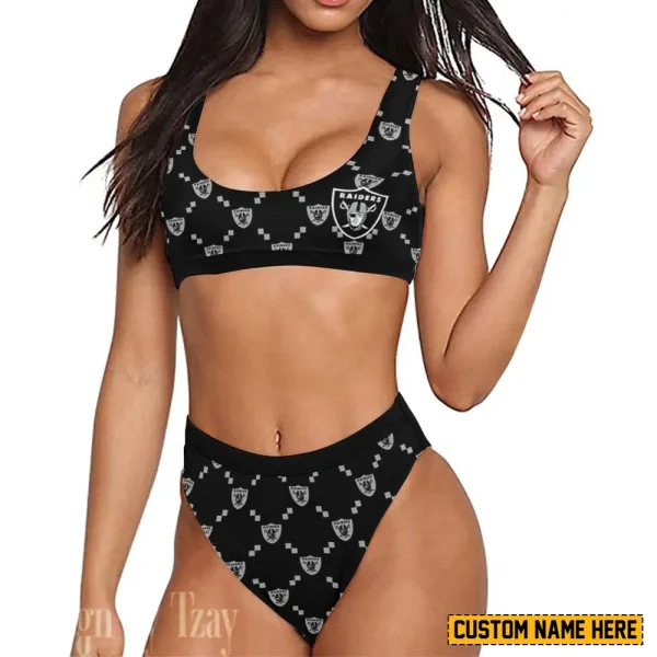 Las Vegas Raiders Women's Sport Two-Piece Swimsuit New 2025 SPTSBNS017