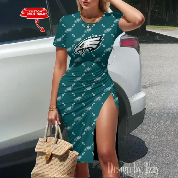 Philadelphia Eagles Women's Slit Bodycon Dress New 2025 S9SBD158