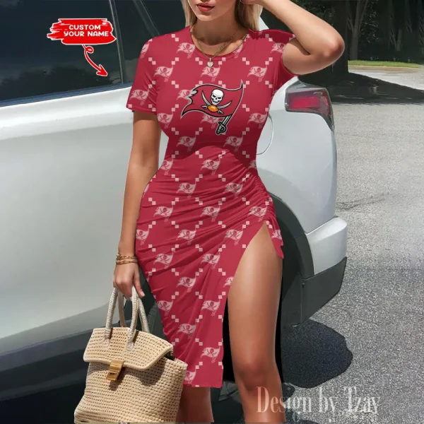 Tampa Bay Buccaneers Women's Slit Bodycon Dress New 2025 S9SBD162