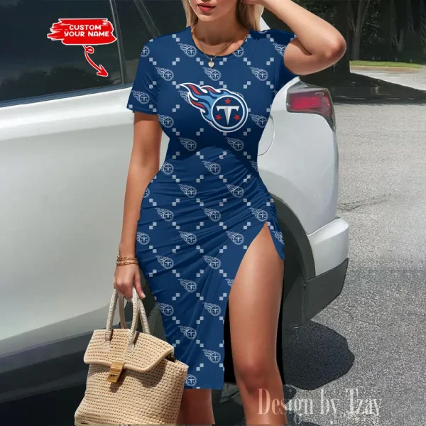 Tennessee Titans Women's Slit Bodycon Dress New 2025 S9SBD163