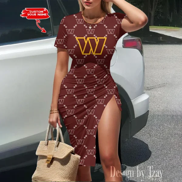 Washington Commanders Women's Slit Bodycon Dress New 2025 S9SBD164