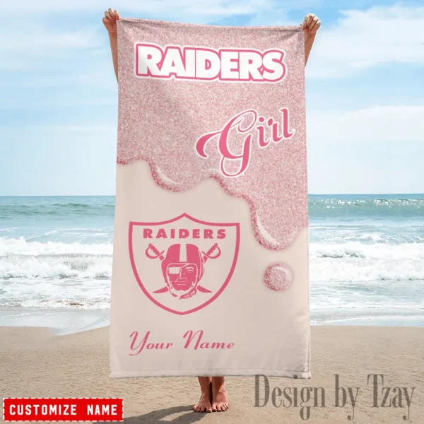 Las Vegas Raiders NFL Beach Towels New 2025 AZBTOWEL539