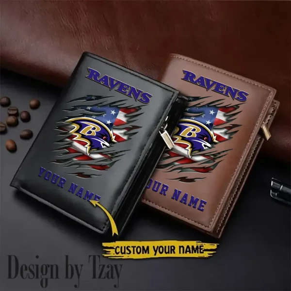 Baltimore Ravens Leather Vertical Men Wallet Gifts For Fans SPTLVW854