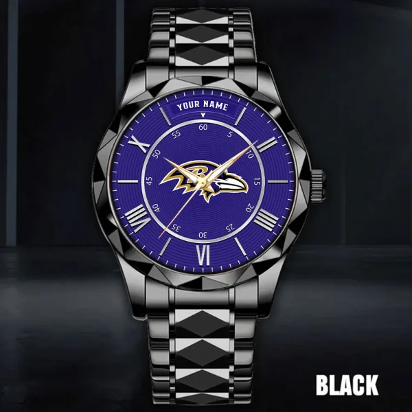 Baltimore Ravens Business Watch For Men Automatic Mechanical Stainless Steel Band 2025 SPTDMW708 - Image 3