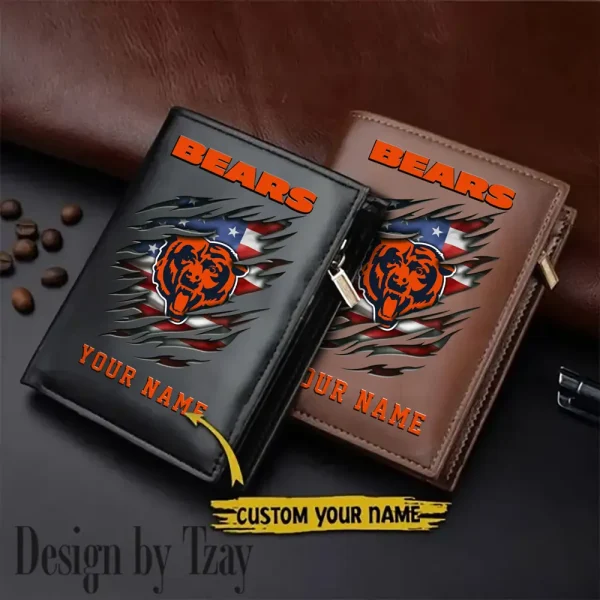 Chicago Bears Leather Vertical Men Wallet Gifts For Fans SPTLVW857