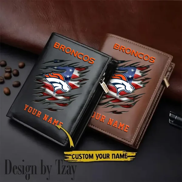 Denver Broncos Leather Vertical Men Wallet Gifts For Fans SPTLVW860