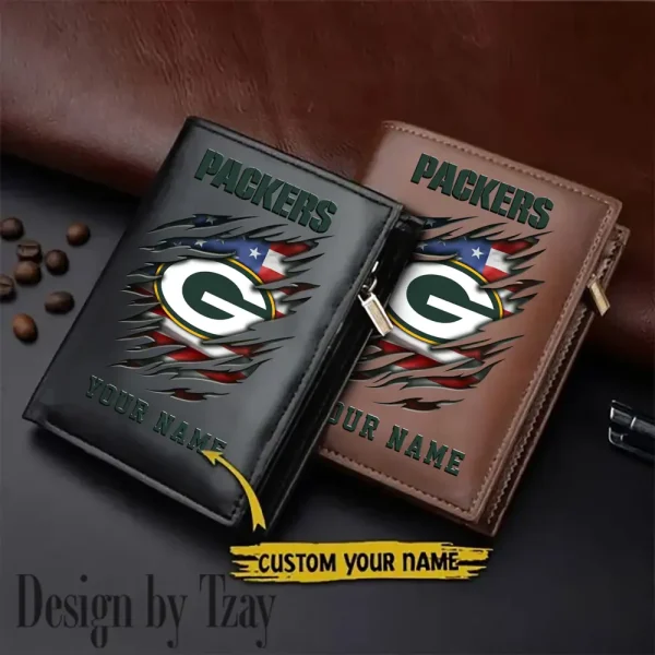 Green Bay Packers Leather Vertical Men Wallet Gifts For Fans SPTLVW862