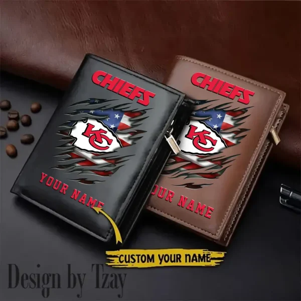 Kansas City Chiefs Leather Vertical Men Wallet Gifts For Fans SPTLVW866