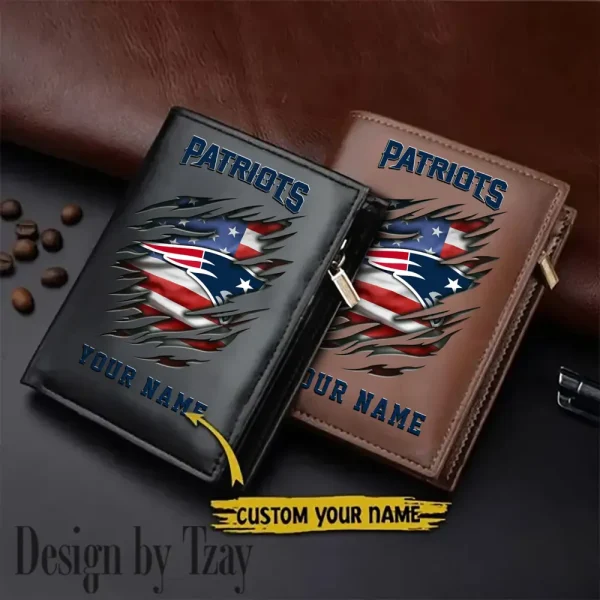 New England Patriots Leather Vertical Men Wallet Gifts For Fans SPTLVW872