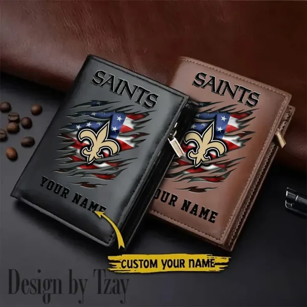 New Orleans Saints Leather Vertical Men Wallet Gifts For Fans SPTLVW873