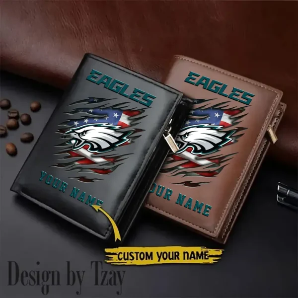 Philadelphia Eagles Leather Vertical Men Wallet Gifts For Fans SPTLVW876