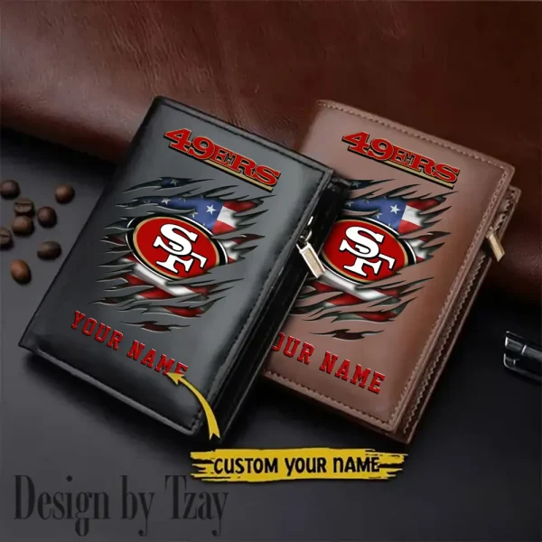 San Francisco 49ers Leather Vertical Men Wallet Gifts For Fans SPTLVW878
