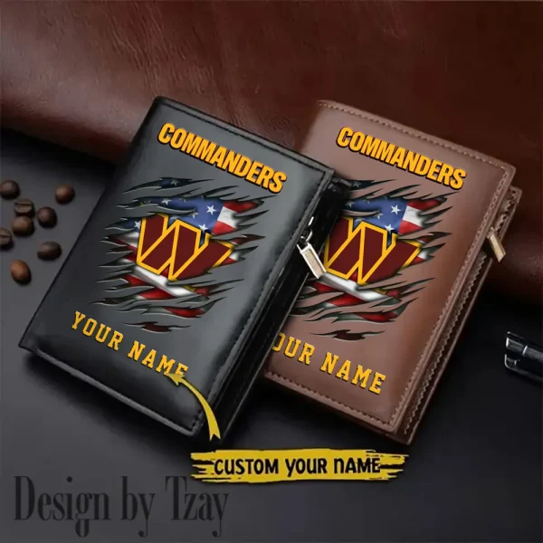 Washington Commanders Leather Vertical Men Wallet Gifts For Fans SPTLVW880