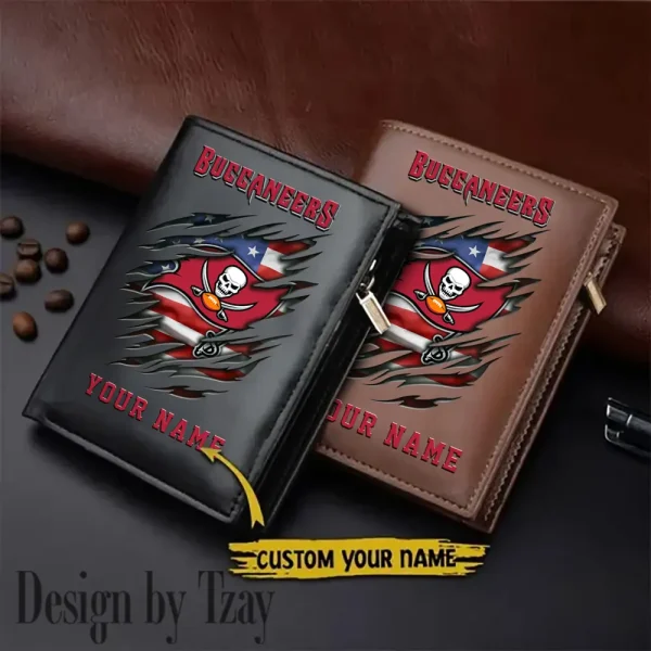 Tampa Bay Buccaneers Leather Vertical Men Wallet Gifts For Fans SPTLVW882