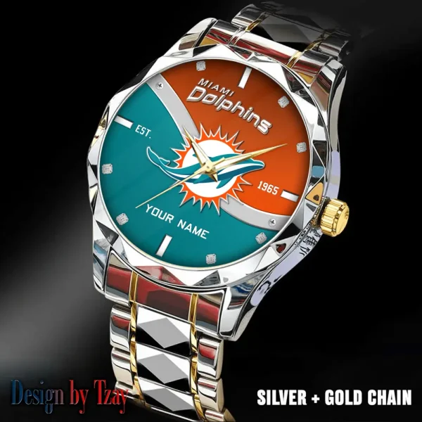 Miami Dolphins Warterproof Sports Men Watches Top Brand Luxury Clock Style 2025 SPTDMW693 - Image 3