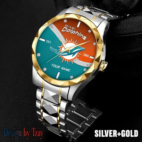 Miami Dolphins Warterproof Sports Men Watches Top Brand Luxury Clock Style 2025 SPTDMW693