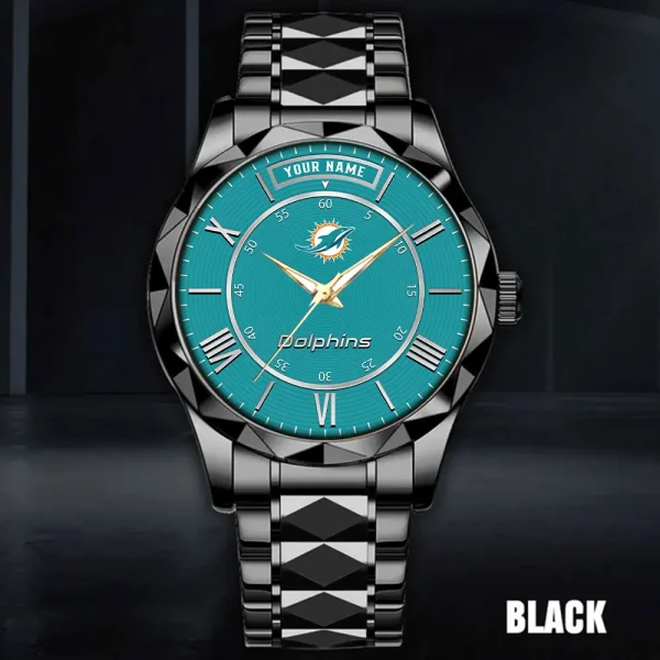 Miami Dolphins Business Watch For Men Automatic Mechanical Stainless Steel Band 2025 SPTDMW725 - Image 3